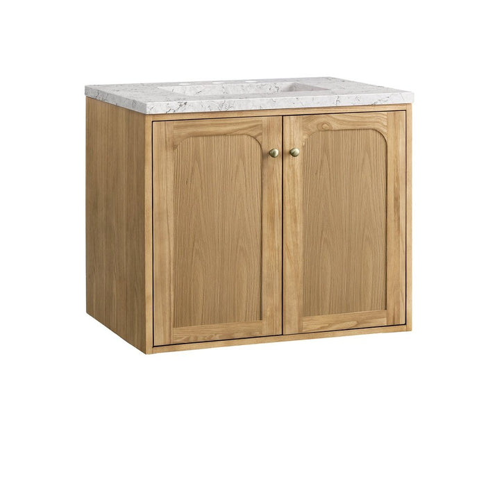 James Martin Vanities Laurent 30" Single Vanity, Light Natural Oak w/ 3 CM Eternal Jasmine Pearl Top