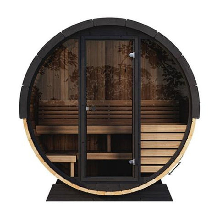 SaunaLife Ergo Elegance EE6G Sauna Barrel 63" L x 91" D Glass Front, 4-Person