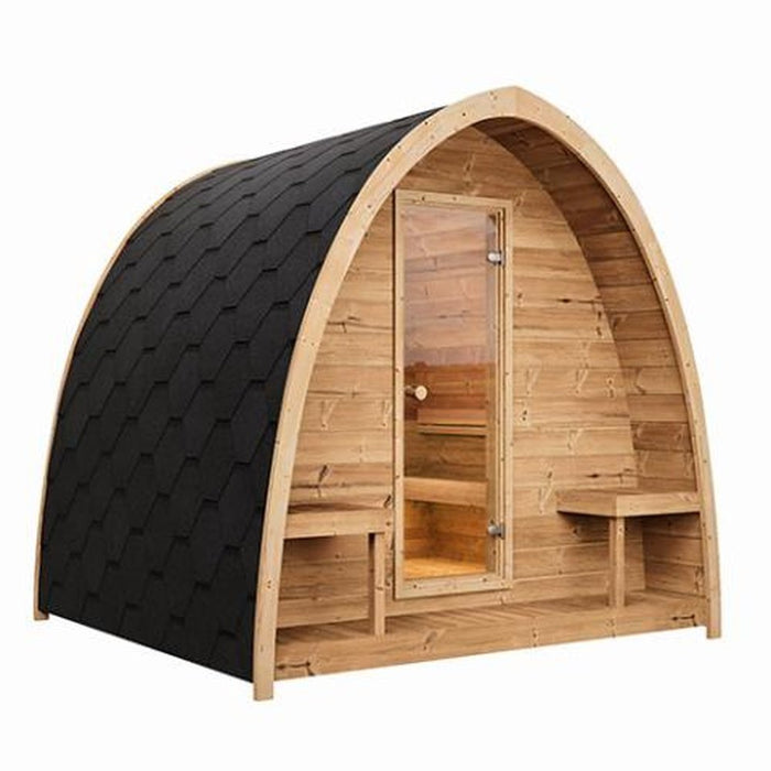 SaunaLife Outdoor Home Sauna Kit w/ Front Terrace GARDEN G3