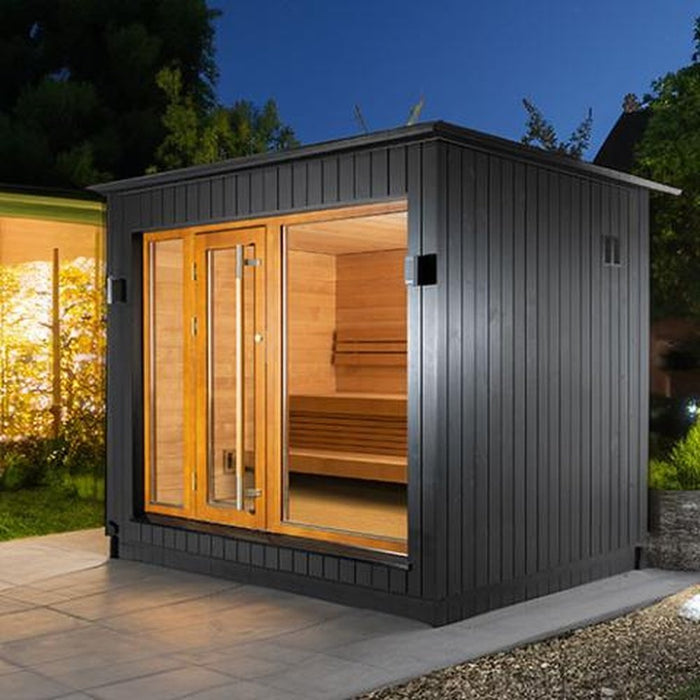 SaunaLife Model G7S-R Pre-Assembled Outdoor Home Sauna GARDEN SERIES