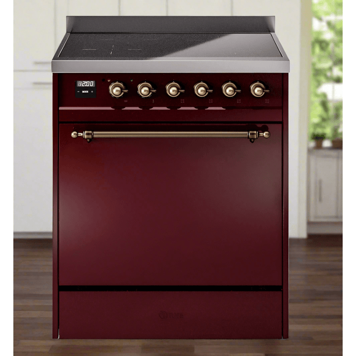 ILVE Nostalgie II 30" Electric Range with 4 Induction Elements Solid Door - UPI304QNMP