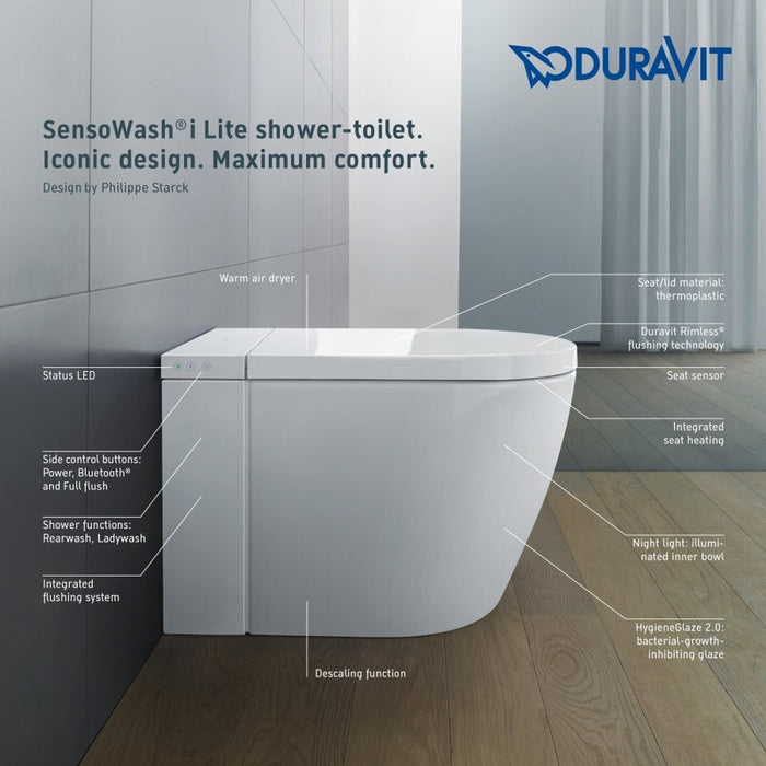 Duravit SensoWash i Lite by Philippe Starck Floor-mounted Toilet with Integrated Bidet White 620000011401310