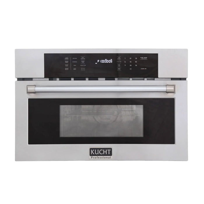Kucht 5-Piece Appliance Package - 30-Inch Dual Fuel Range in Propane Gas, 36-Inch Refrigerator, Dishwasher, Microwave Wall Oven & Under Cabinet Range Hood in Stainless Steel