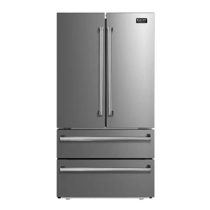 Kucht 3-Piece Appliance Package - 48-Inch Natural Gas Range with 6.7 Cu. Ft. Oven, 36-Inch Refrigerator & Dishwasher in Stainless Steel