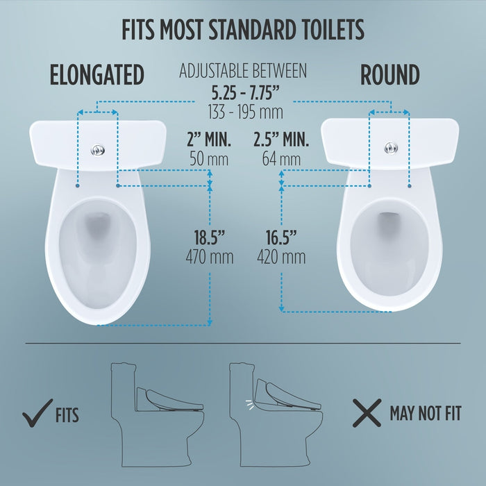 TOTO Washlet C5 Bidet Toilet Seat with Premist and eWater+ Wand Cleaning, Elongated, Cotton White