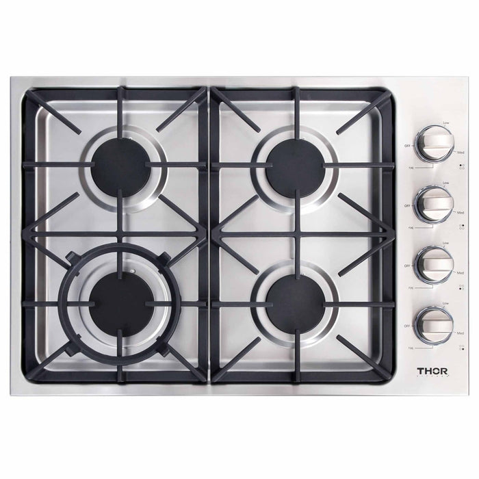 Thor Kitchen 30-Inch Professional Drop-In Gas Cooktop with Four Burners in Stainless Steel (TGC3001)