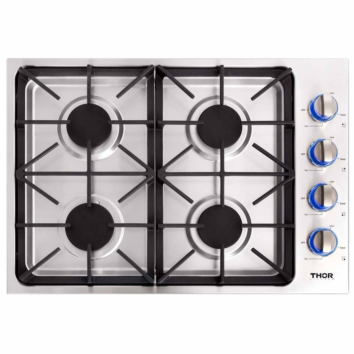 Thor Kitchen 30-Inch Professional Drop-In Gas Cooktop with Four Burners in Stainless Steel (TGC3001)