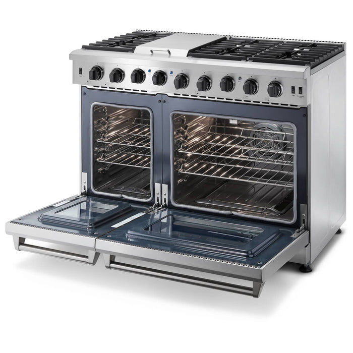 Thor Kitchen 48-Inch 6.8 cu. ft. Double Oven Gas Range in Stainless Steel (LRG4807U)