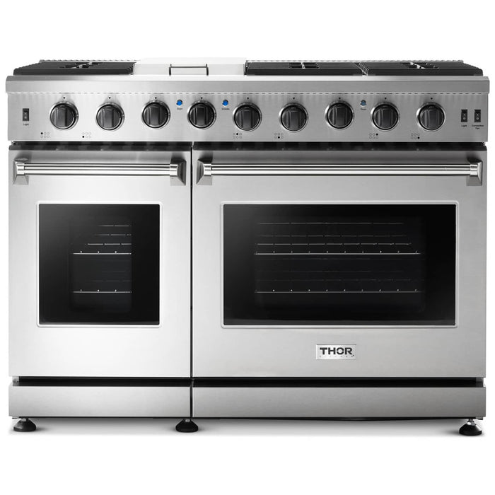 Thor Kitchen 48-Inch 6.8 cu. ft. Double Oven Gas Range in Stainless Steel (LRG4807U)