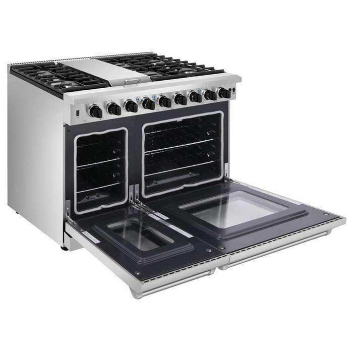 Thor Kitchen 48-Inch 6.8 cu. ft. Double Oven Gas Range in Stainless Steel (LRG4807U)