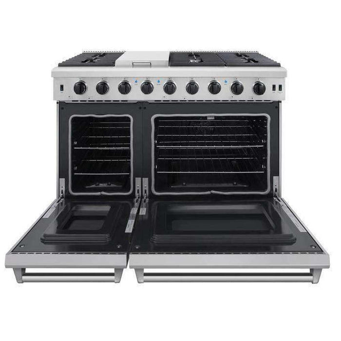 Thor Kitchen 48-Inch 6.8 cu. ft. Double Oven Gas Range in Stainless Steel (LRG4807U)