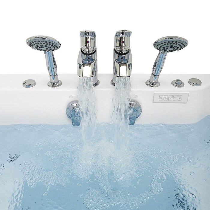 Ella's Bubbles's Bubbles Big4Two 36"x80" Hydro + Air Massage w/ Independent Foot Massage Acrylic Two Seat Walk-In-Bathtub, Left Outswing Door, 2x2 Piece Fast Fill Faucet, 2" Dual Drain