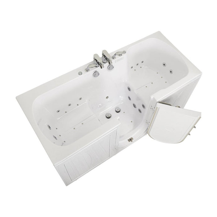 Ella's Bubbles's Bubbles Big4Two 36"x80" Hydro + Air Massage w/ Independent Foot Massage Acrylic Two Seat Walk-In-Bathtub, Right Outswing Door, 2x2 Piece Fast Fill Faucet, 2" Dual Drain