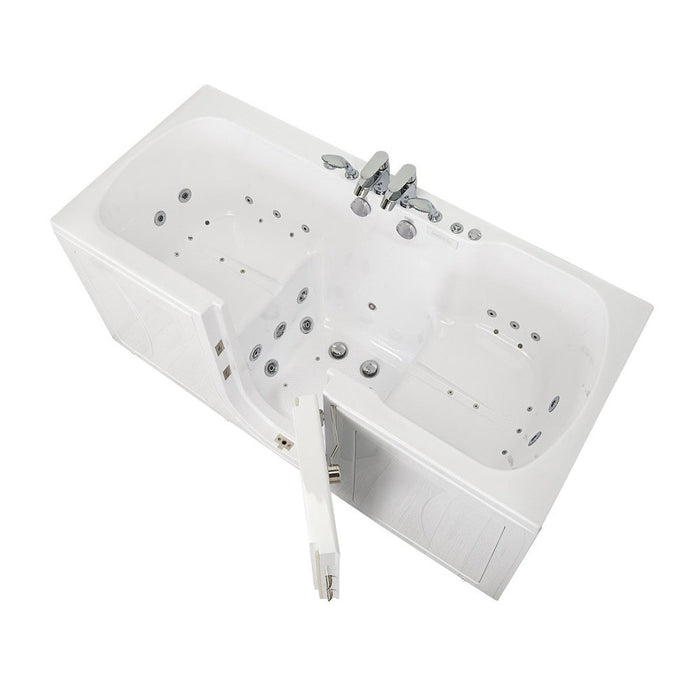 Ella's Bubbles's Bubbles Big4Two 36"x80" Hydro + Air Massage w/ Independent Foot Massage Acrylic Two Seat Walk-In-Bathtub, Right Outswing Door, 2x2 Piece Fast Fill Faucet, 2" Dual Drain