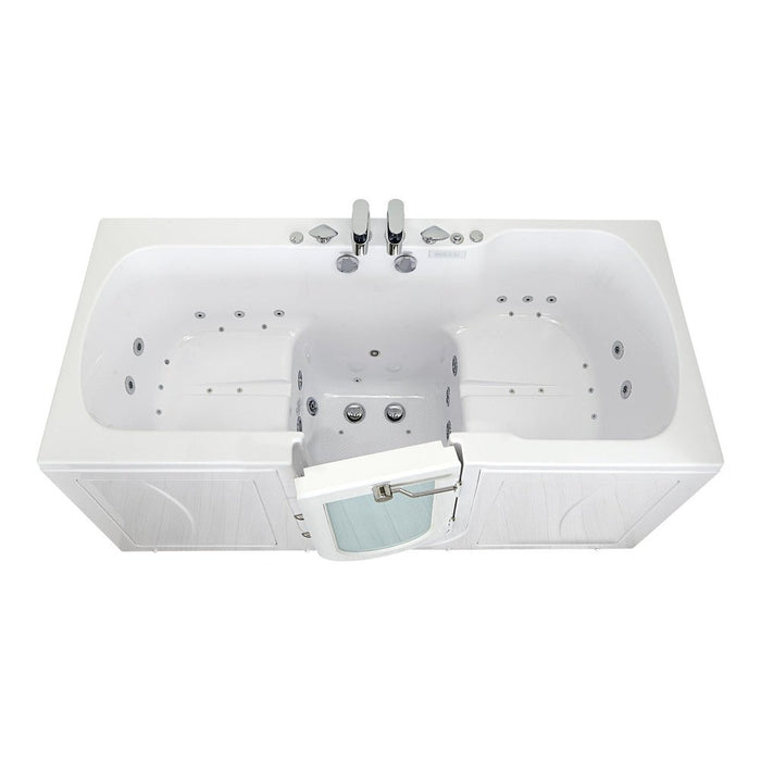 Ella's Bubbles's Bubbles Big4Two 36"x80" Hydro + Air Massage w/ Independent Foot Massage Acrylic Two Seat Walk-In-Bathtub, Right Outswing Door, 2x2 Piece Fast Fill Faucet, 2" Dual Drain