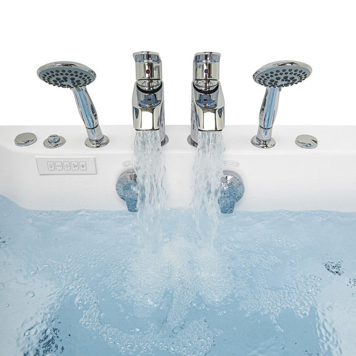 Ella's Bubbles's Bubbles Big4Two 36"x80" Hydro + Air Massage w/ Independent Foot Massage Acrylic Two Seat Walk-In-Bathtub, Right Outswing Door, 2x2 Piece Fast Fill Faucet, 2" Dual Drain