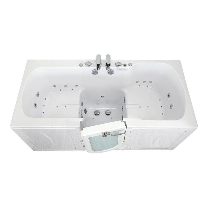 Ella's Bubbles's Bubbles Big4Two 36"x80" Hydro + Air Massage w/ Independent Foot Massage Acrylic Two Seat Walk-In-Bathtub, Left Outswing Door, 2x2 Piece Fast Fill Faucet, 2" Dual Drain