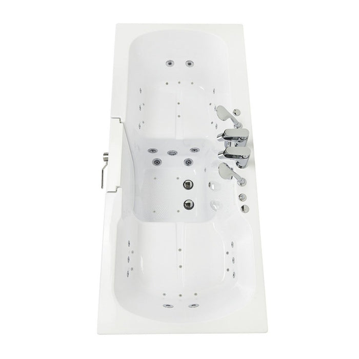 Ella's Bubbles's Bubbles Big4Two 36"x80" Hydro + Air Massage w/ Independent Foot Massage Acrylic Two Seat Walk-In-Bathtub, Right Outswing Door, 2x2 Piece Fast Fill Faucet, 2" Dual Drain