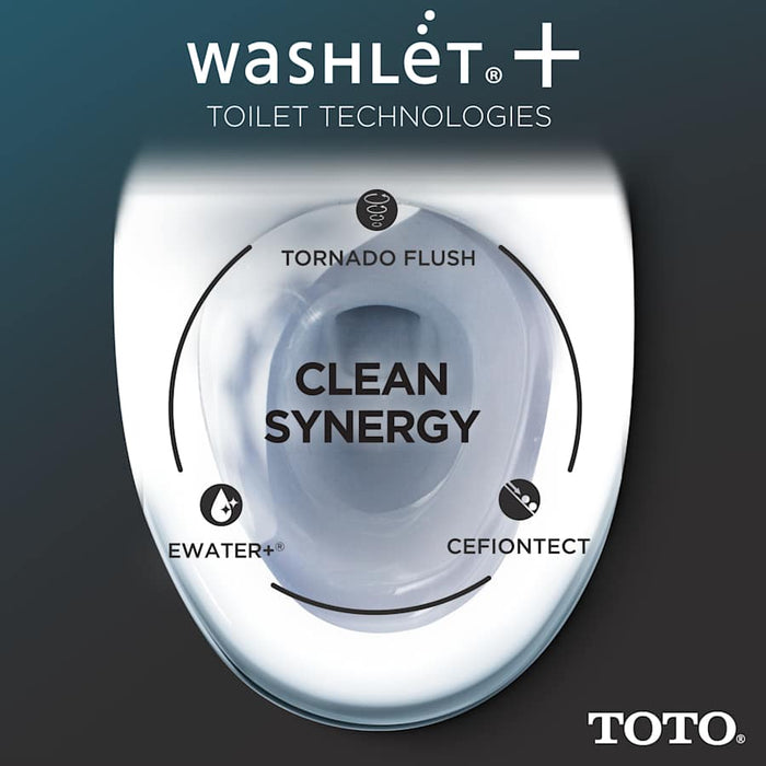 TOTO Washlet+ Aquia IV One-piece Elongated Dual Flush 1.28 And 0.9 GPF Toilet And Washlet S5 Bidet Seat