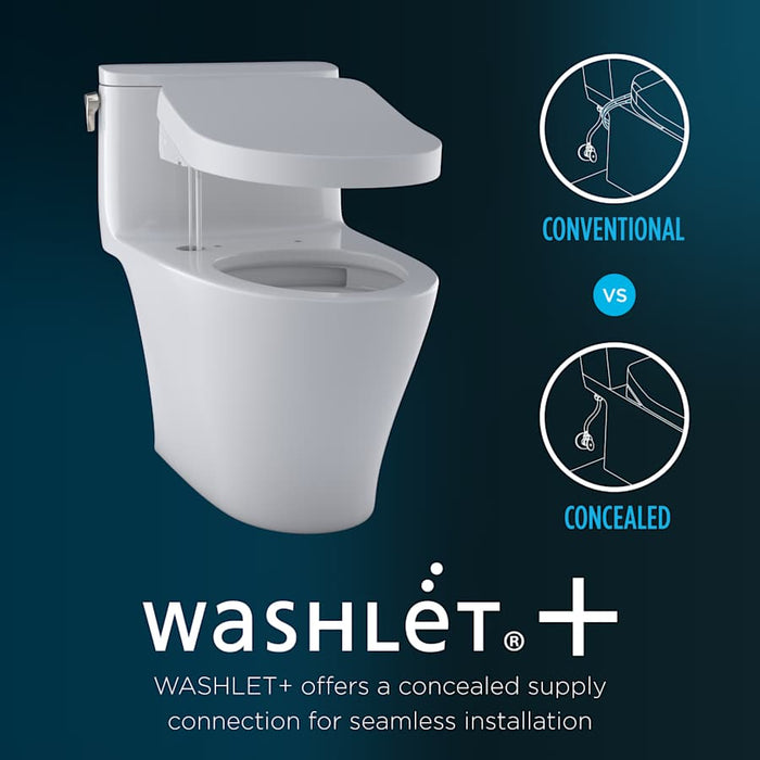 TOTO Washlet+ Aquia IV One-piece Elongated Dual Flush 1.28 And 0.9 GPF Toilet And Washlet S5 Bidet Seat