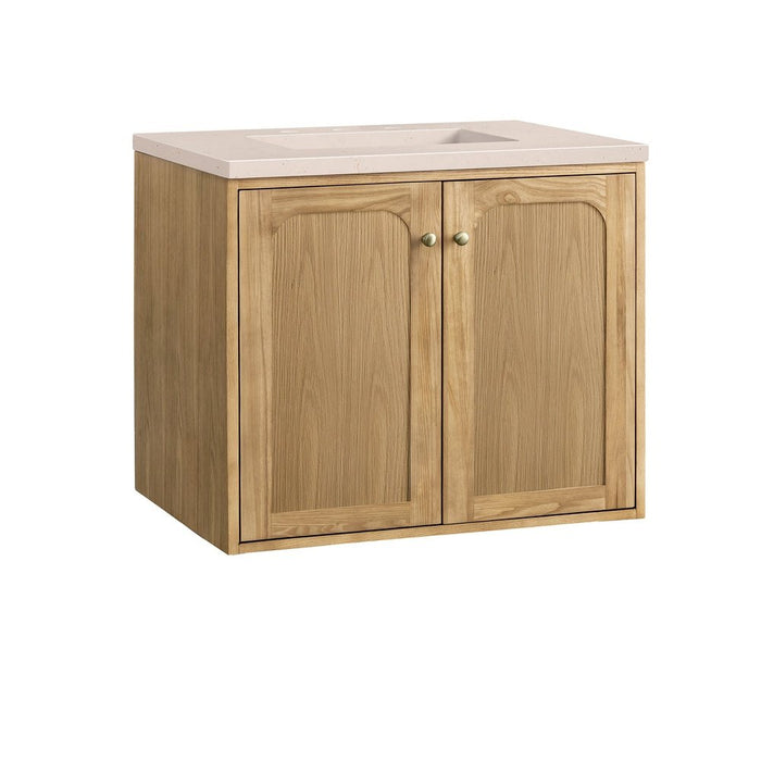 James Martin Vanities Laurent 30" Single Vanity, Light Natural Oak w/ 3 CM Eternal Marfil Top