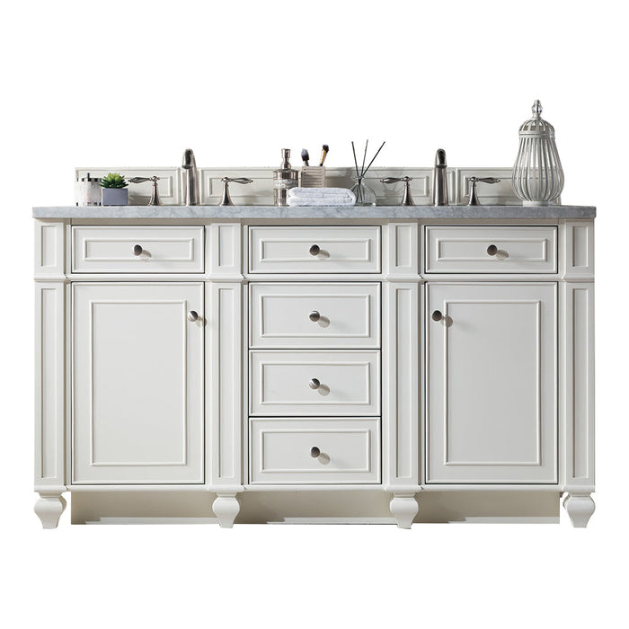 James Martin Vanities Bristol 60" Double Vanity, Bright White w/ 3 CM Top