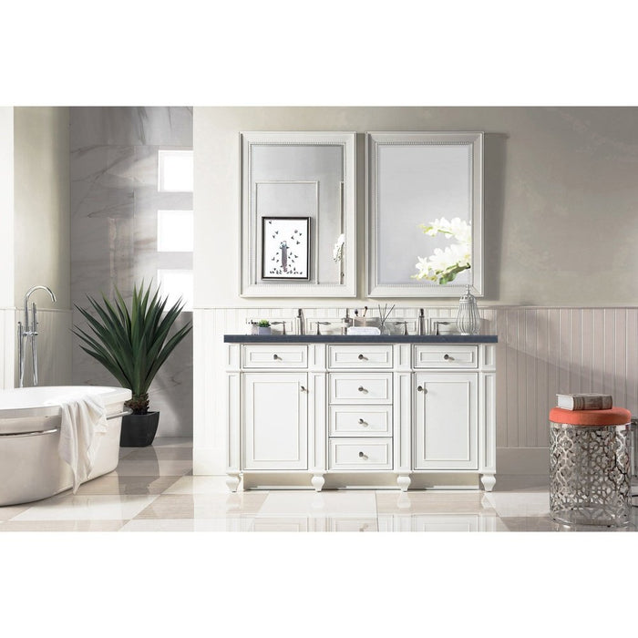 James Martin Vanities Bristol 60" Double Vanity, Bright White w/ 3 CM Top