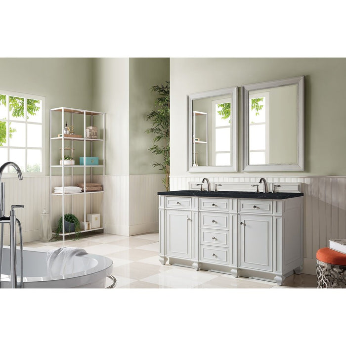 James Martin Vanities Bristol 60" Double Vanity, Bright White w/ 3 CM Top