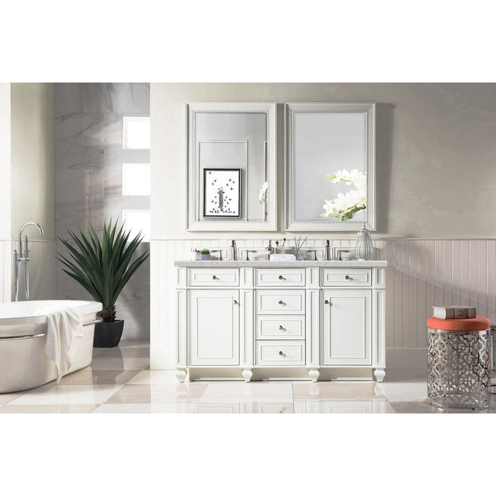 James Martin Vanities Bristol 60" Double Vanity, Bright White w/ 3 CM Top