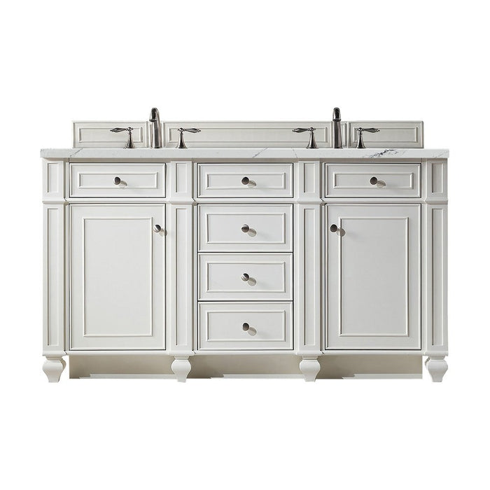 James Martin Vanities Bristol 60" Double Vanity, Bright White w/ 3 CM Top