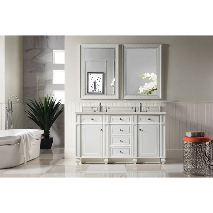 James Martin Vanities Bristol 60" Double Vanity, Bright White w/ 3 CM Top