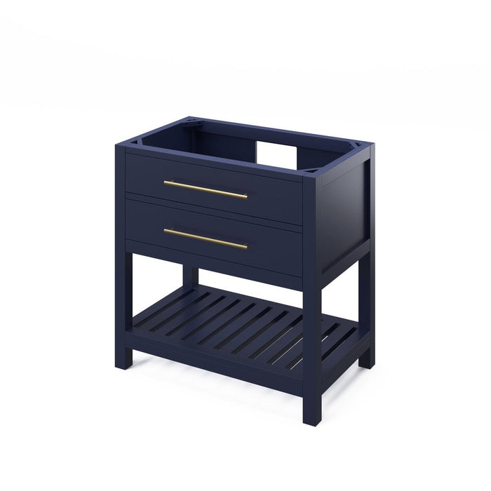 Jeffrey Alexander 36" Hale Blue Wavecrest Vanity, Black Granite Vanity Top, undermount rectangle bowl