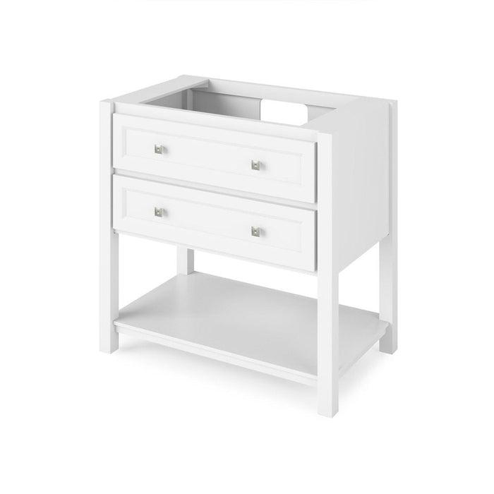 Jeffrey Alexander 36" White Adler Vanity, Calacatta Vienna Quartz Vanity Top, undermount rectangle bowl