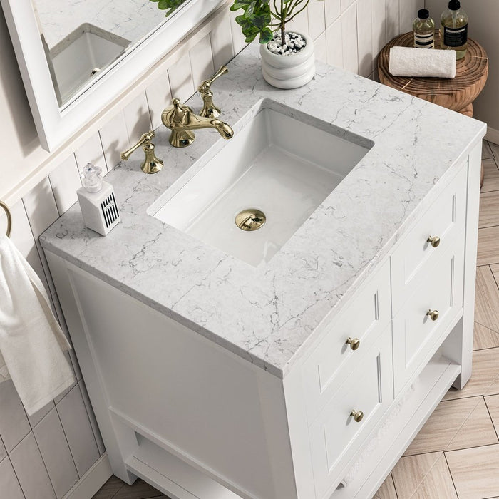 James Martin Vanities Breckenridge 30" Single Vanity, Bright White w/ 3 CM Top