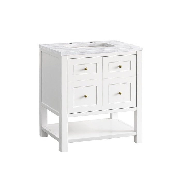 James Martin Vanities Breckenridge 30" Single Vanity, Bright White w/ 3 CM Top