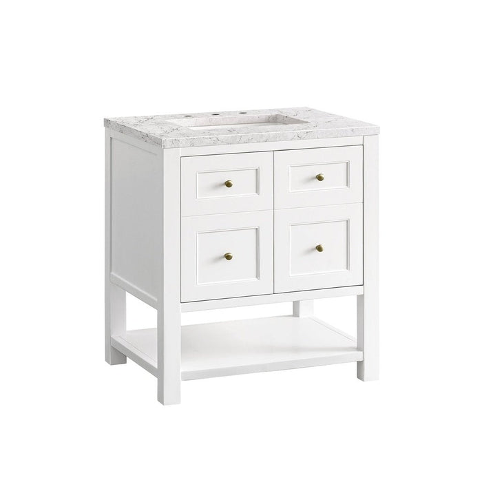 James Martin Vanities Breckenridge 30" Single Vanity, Bright White w/ 3 CM Top