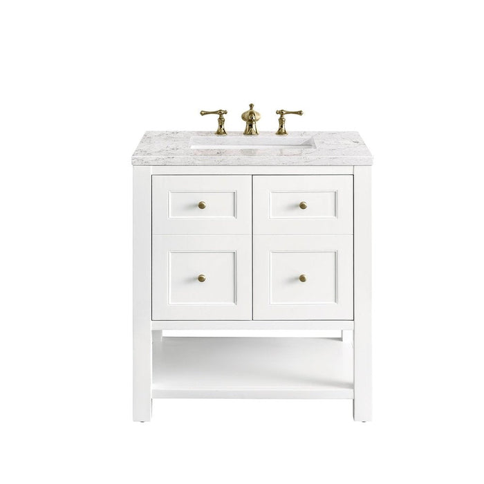 James Martin Vanities Breckenridge 30" Single Vanity, Bright White w/ 3 CM Top