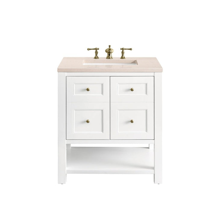 James Martin Vanities Breckenridge 30" Single Vanity, Bright White w/ 3 CM Top