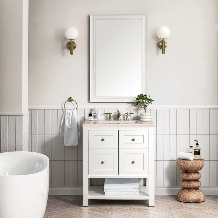 James Martin Vanities Breckenridge 30" Single Vanity, Bright White w/ 3 CM Top