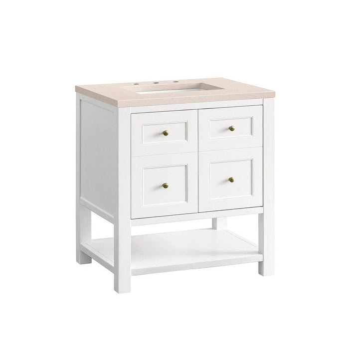 James Martin Vanities Breckenridge 30" Single Vanity, Bright White w/ 3 CM Top