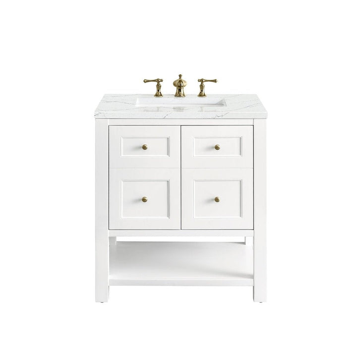 James Martin Vanities Breckenridge 30" Single Vanity, Bright White w/ 3 CM Top