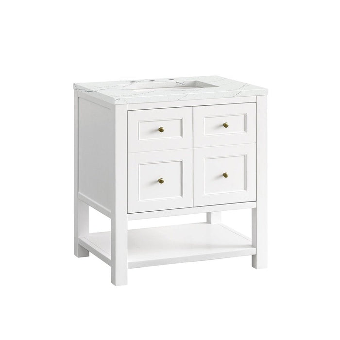 James Martin Vanities Breckenridge 30" Single Vanity, Bright White w/ 3 CM Top