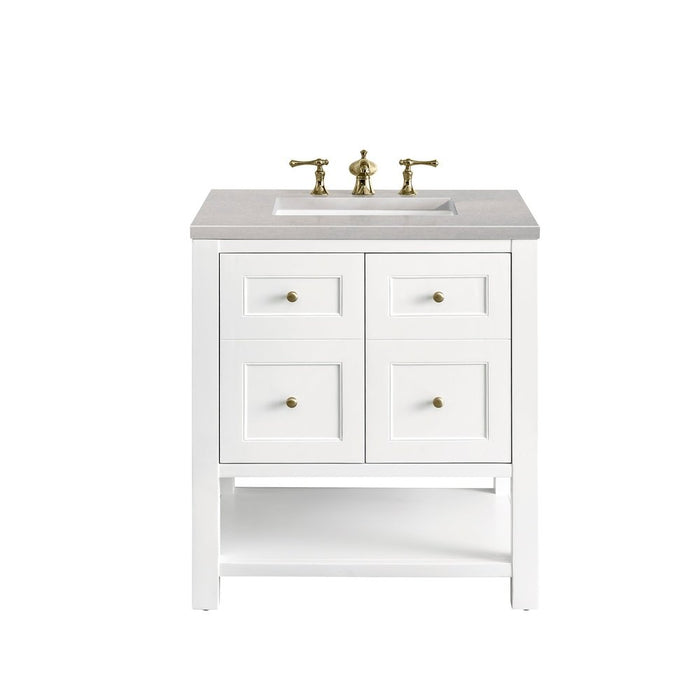 James Martin Vanities Breckenridge 30" Single Vanity, Bright White w/ 3 CM Top