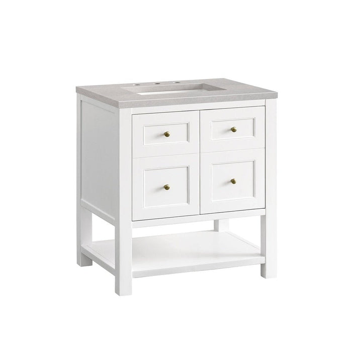 James Martin Vanities Breckenridge 30" Single Vanity, Bright White w/ 3 CM Top