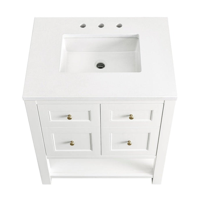 James Martin Vanities Breckenridge 30" Single Vanity, Bright White w/ 3 CM Top