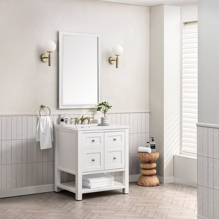 James Martin Vanities Breckenridge 30" Single Vanity, Bright White w/ 3 CM Top