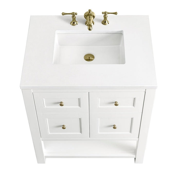 James Martin Vanities Breckenridge 30" Single Vanity, Bright White w/ 3 CM Top