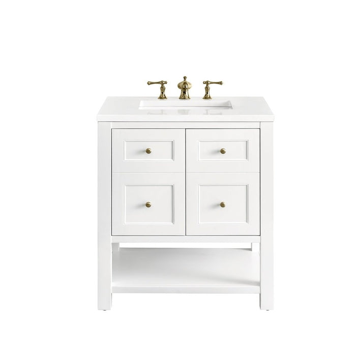 James Martin Vanities Breckenridge 30" Single Vanity, Bright White w/ 3 CM Top