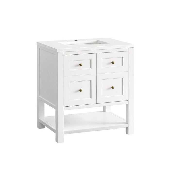 James Martin Vanities Breckenridge 30" Single Vanity, Bright White w/ 3 CM Top