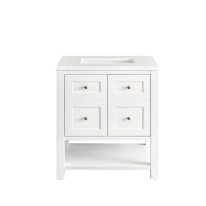 James Martin Vanities Breckenridge 30" Single Vanity, Bright White w/ 3 CM Top